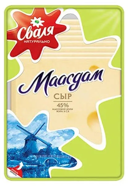 SVALYA Sliced Cheese Maasdam 45% – 5.29 oz