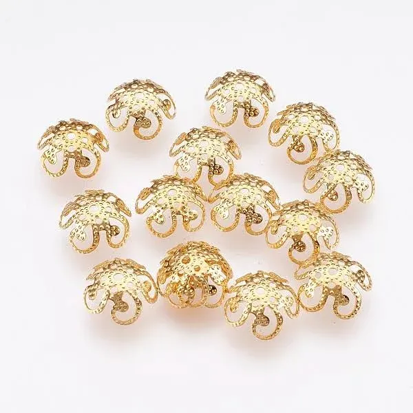 304 Stainless Steel Flower Fancy Bead Caps