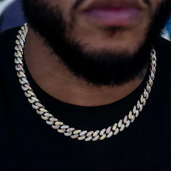 18K Diamond Cuban Link Chain