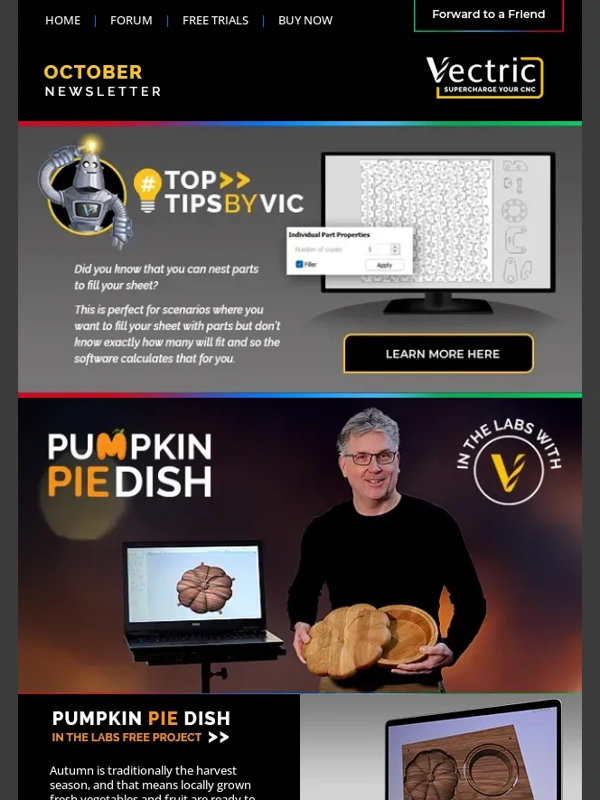 Vectric - Pumpkin Pie Dish Project ? | Video Game Console Maker Spotlight ? | Vectric User Group Bundle ?️ | NEW Remembrance Day Models ⭐