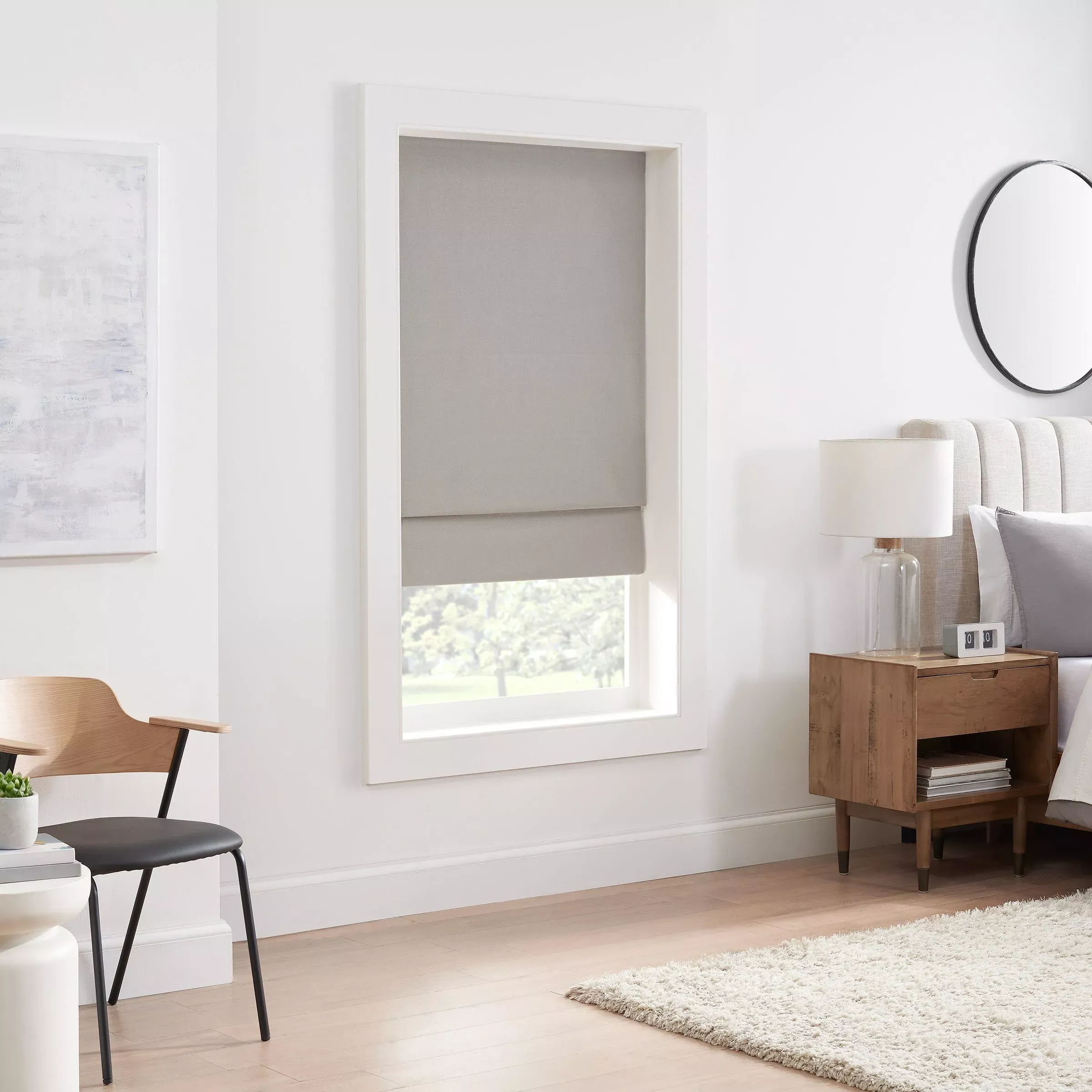 SureFit Eclipse Kyndall Roman Shade - Outlet - 31x64"   Outlet Curtain in Grey 31 x 64
