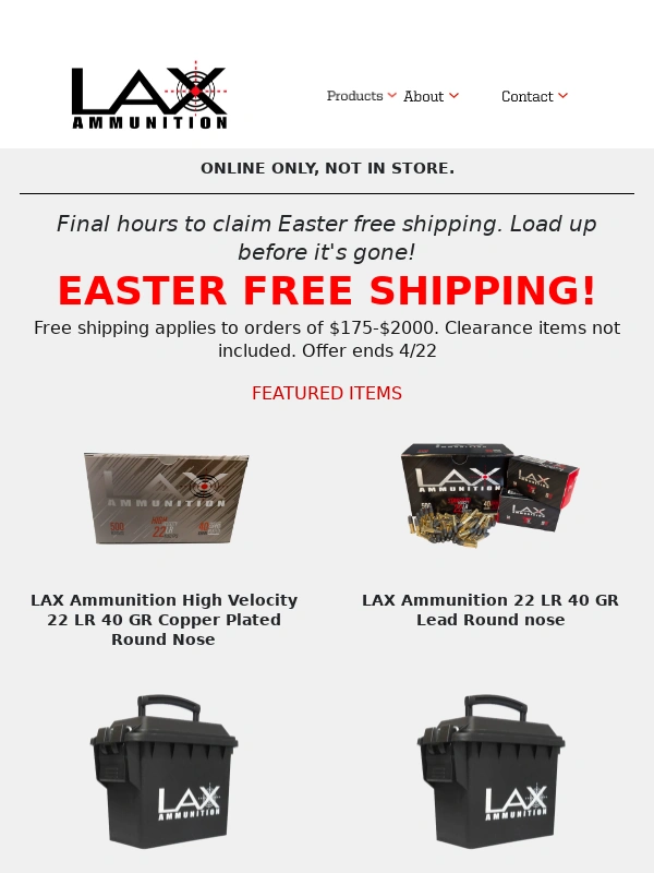 Freedom Munitions - Last Chance Shipping Deal Ends Today