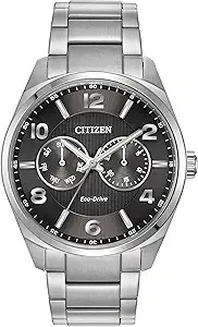 Citizen Mens Eco-Drive Corso Classic Watch in Stainless Steel, Black Dial (Model: AO9020-84E)