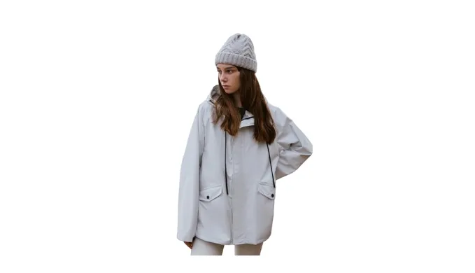 L-Rain Hard Shell Rain Jacket with Hood for Women – Lightweight Outdoor Waterproof and Windbreaker Rain Coat-White-M, Medium