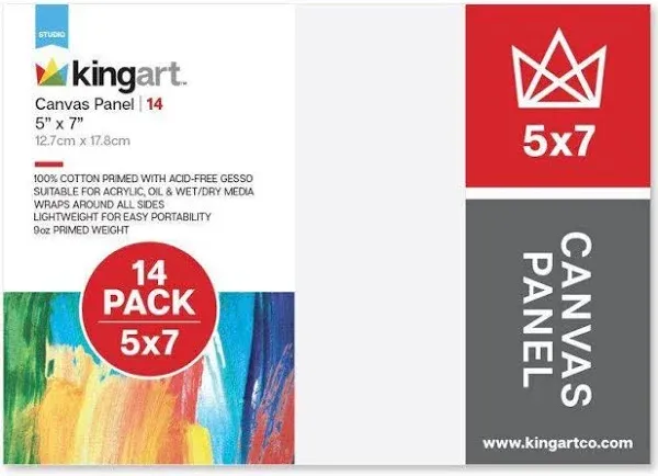 KINGART Canvas Panels 5" x 7" 14 PC