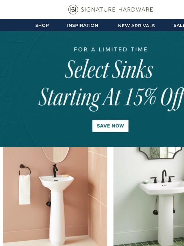 Signature Hardware - Sink shopping? ?️ Save 15% now!