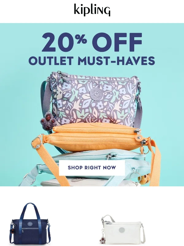 Kipling - Extra 20% Off Top Outlet Finds!