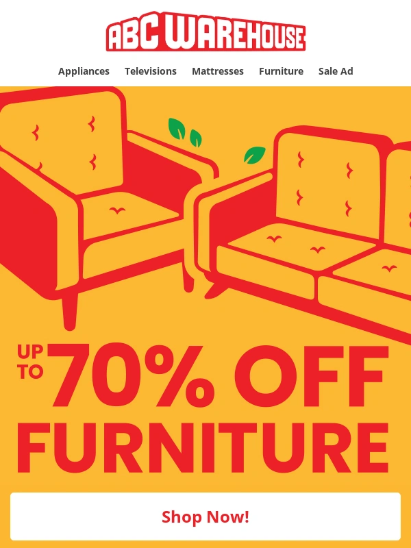 ABC Warehouse - ? ? Spring Refresh - Furniture Savings up to 70% off ?️