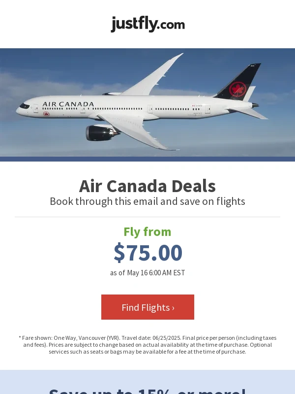 justfly - ✈ Air Canada Flights from $75.00