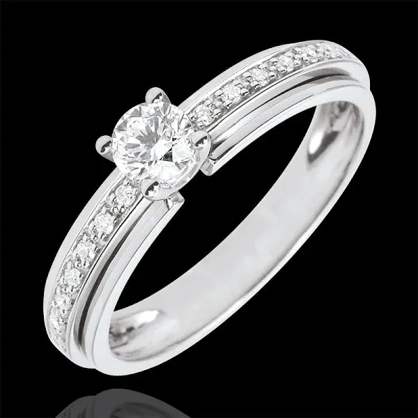 Destiny Solitaire Engagement Ring in White Gold
