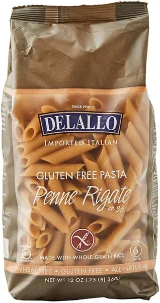 DeLallo Whole Grain Rice Penne Rigate Pasta