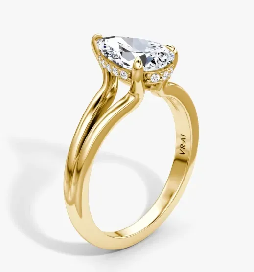 The Floating Split Band Pear Engagement Ring