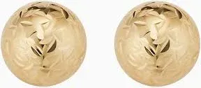 ORADINA 14K Yellow Gold Celebration Ball Studs