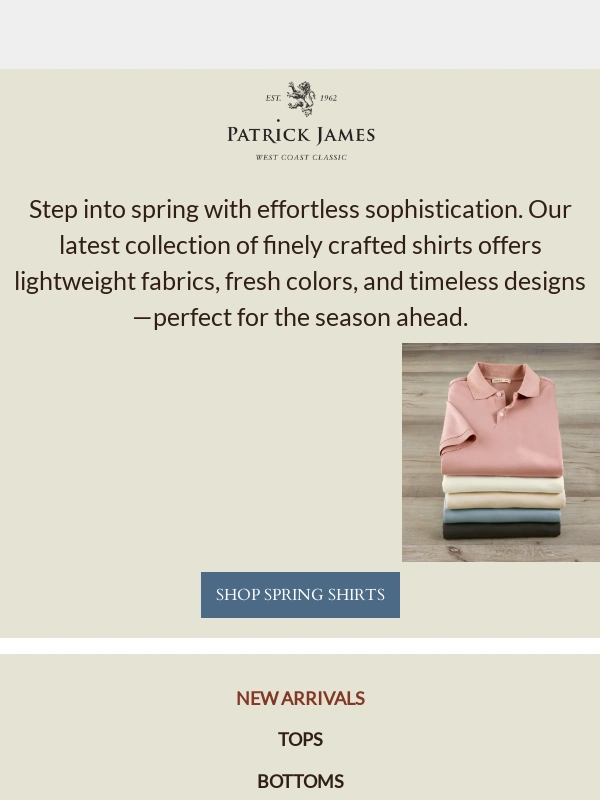 Patrick James - New Season,New Shirts ?