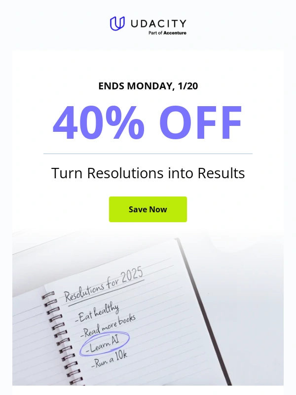 Udacity - ? Save 40% on a Udacity subscription
