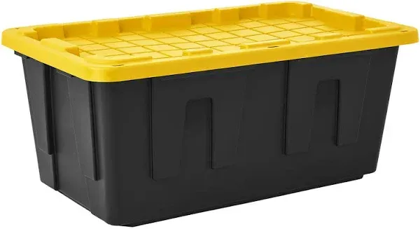 Performax® 40-Gallon Black Industrial Storage Tote with Snap-On Lid