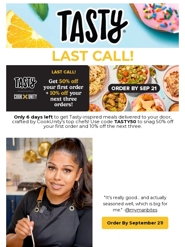 CookUnity - "So creamy,and the noodles are perfect!"