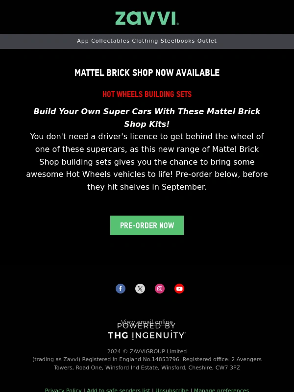 Zavvi - Brand New! Mattel Brick Shop X Hot Wheels - Premium Adult Building Sets