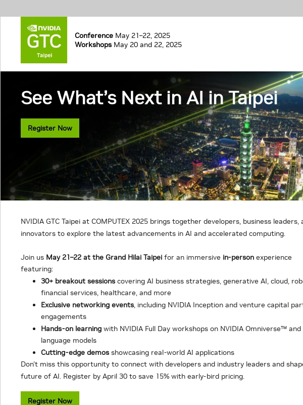 NVIDIA - Join us for NVIDIA GTC Taipei at COMPUTEX 2025