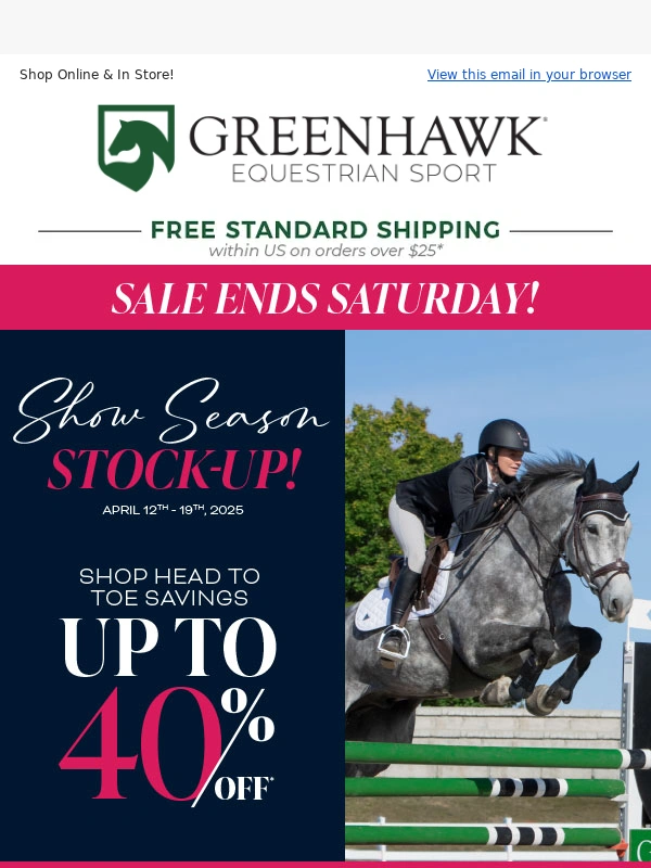 Greenhawk - ?⌛Huge Savings On Show Season Stock Up Ends This Saturday!⌛?