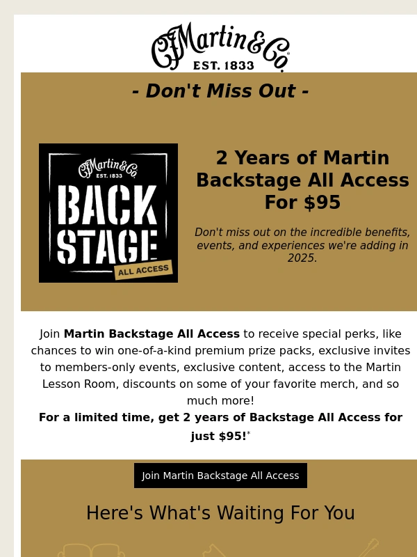 Martin Guitar - Limited Time Offer: Join And Save