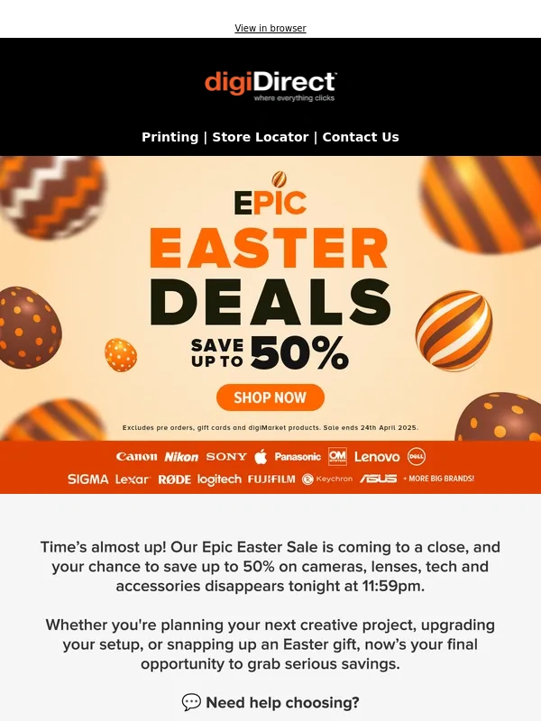 DigiDirect - ⏳ Hurry! Our Epic Easter Sale Ends Tonight!