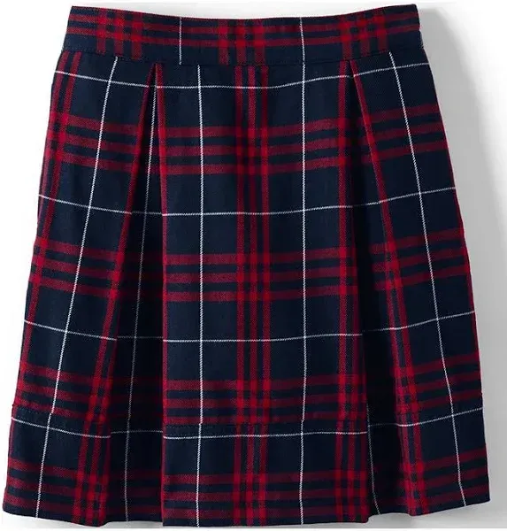 Lands' End Girls' Plaid Pleated Skort Top of Knee