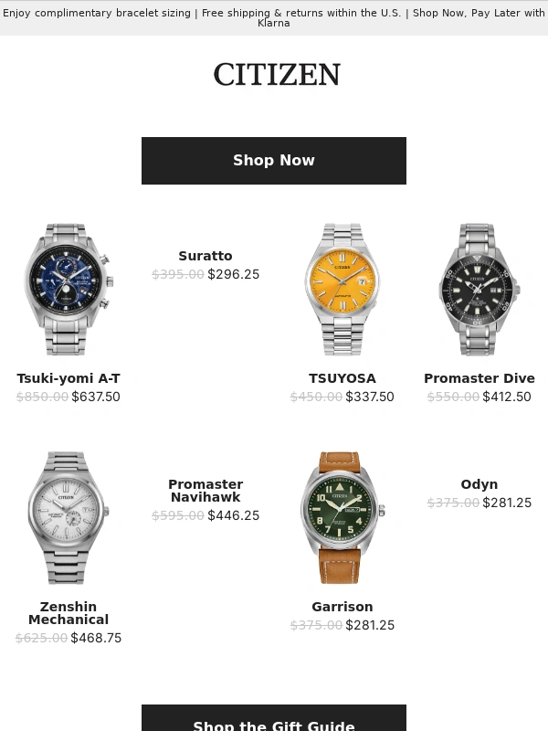 Citizen - 25% Off for Father’s Day Starts Now