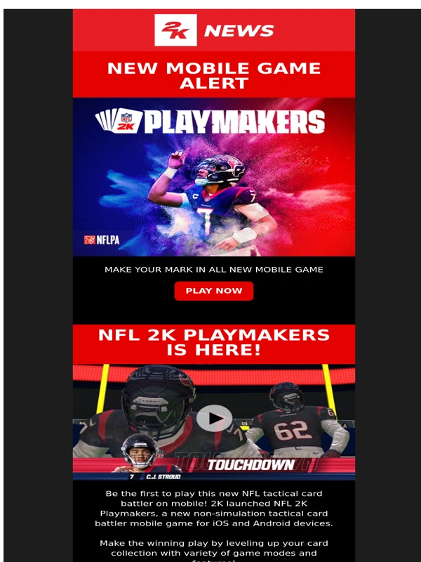 2K - MAKE YOUR MARK WITH NFL 2K PLAYMAKERS