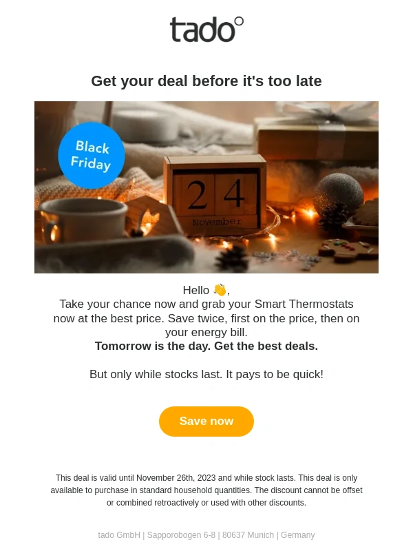 Tado - Get your Black Friday deal