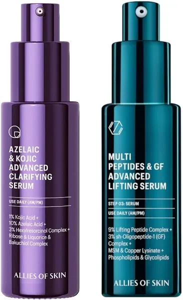 Allies of Skin Clinical Clarify & Growth Factor Lifting Serum Duo