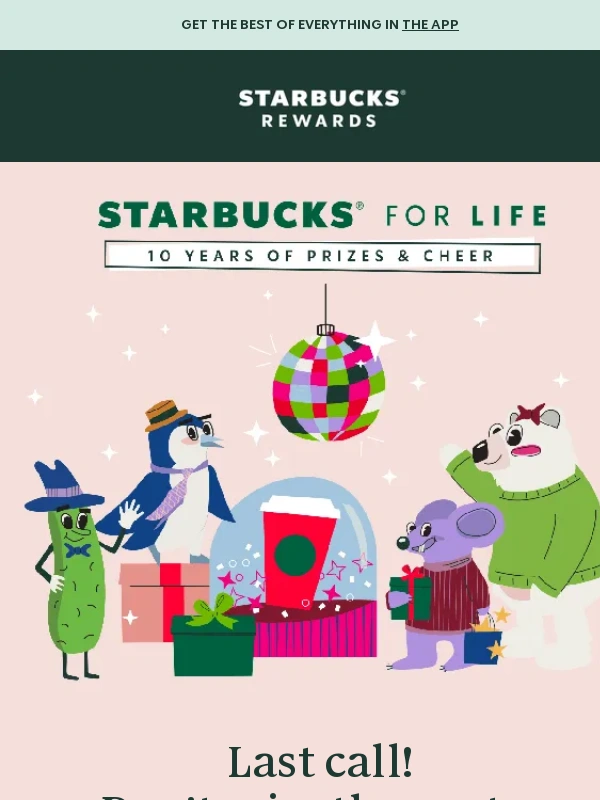 Starbucks - There’s still time to play!
