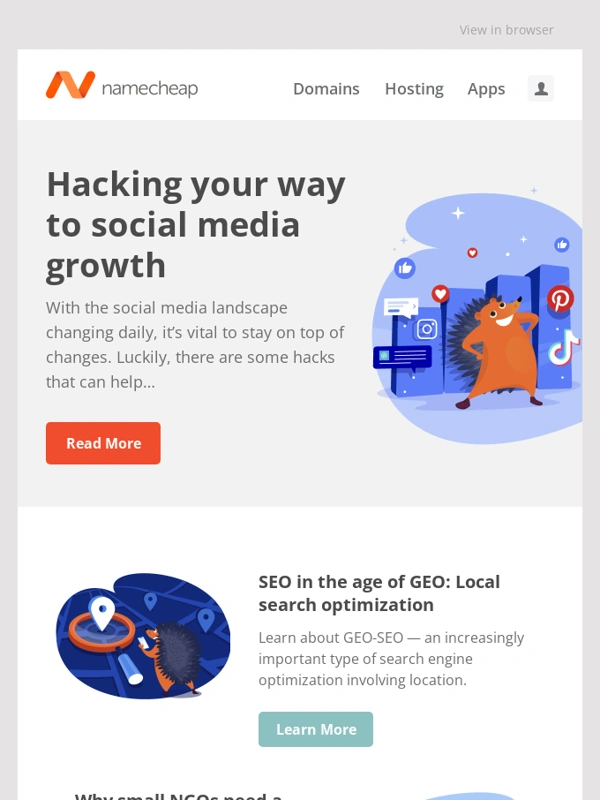 Namecheap - Giving an NGO a strong digital presence