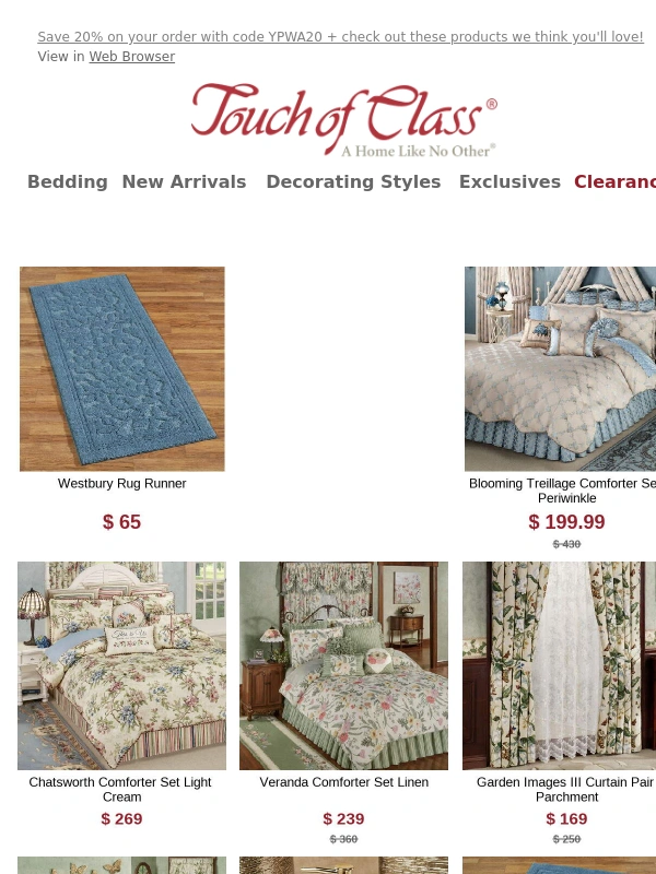 Touch of Class - Save 20% on your order