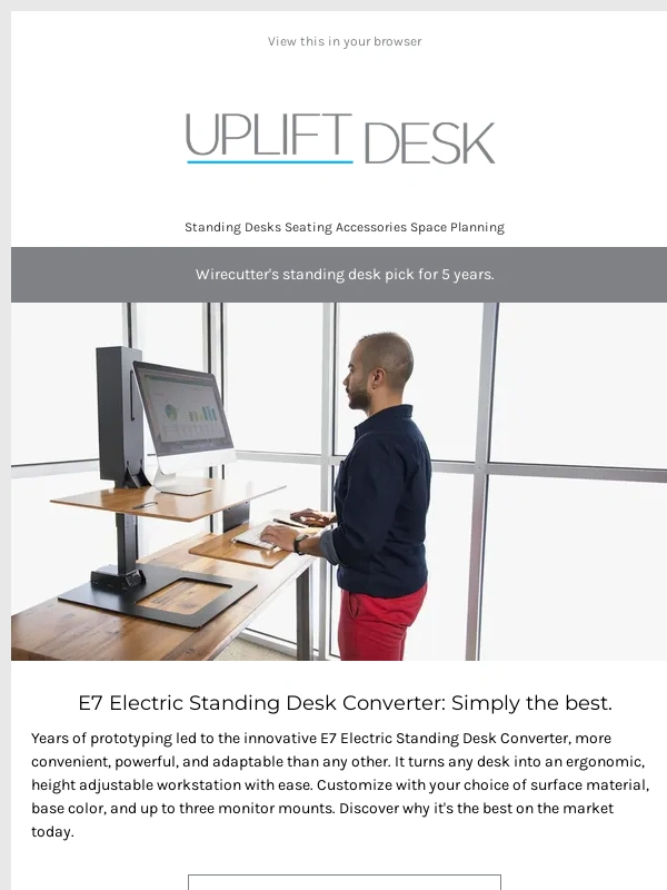 UPLIFT Desk - Meet Wirecutter's "Best Electric Standing Desk Converter"