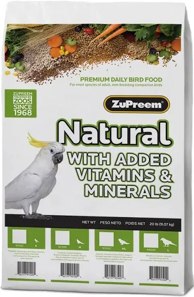 Zupreem Natural Bird Food Medium 20 lb.