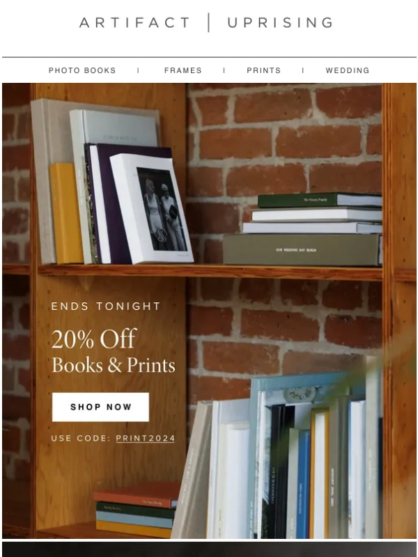 Artifact Uprising - Ends tonight: 20% off books and prints