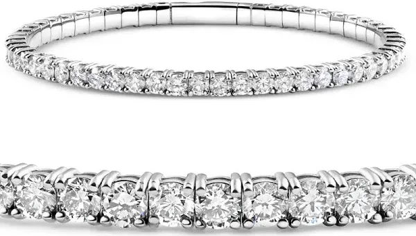 Bliss Diamond Flexible Diamond Bangle Tennis Bracelet Lab Grown 14k Gold