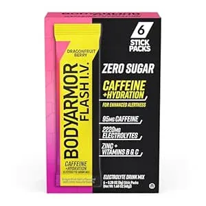 6-Pack 0.28-Oz BODYARMOR Caffeine Flash I.V. Flavored Electrolyte Mix: Dragonfruit Berry $3.74, Strawberry Kiwi $3.57 w/ S&S + Free Shipping w/ Prime or on $35+