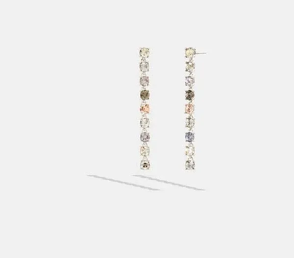 Coach Women's Signature Link Tennis Linear Earrings