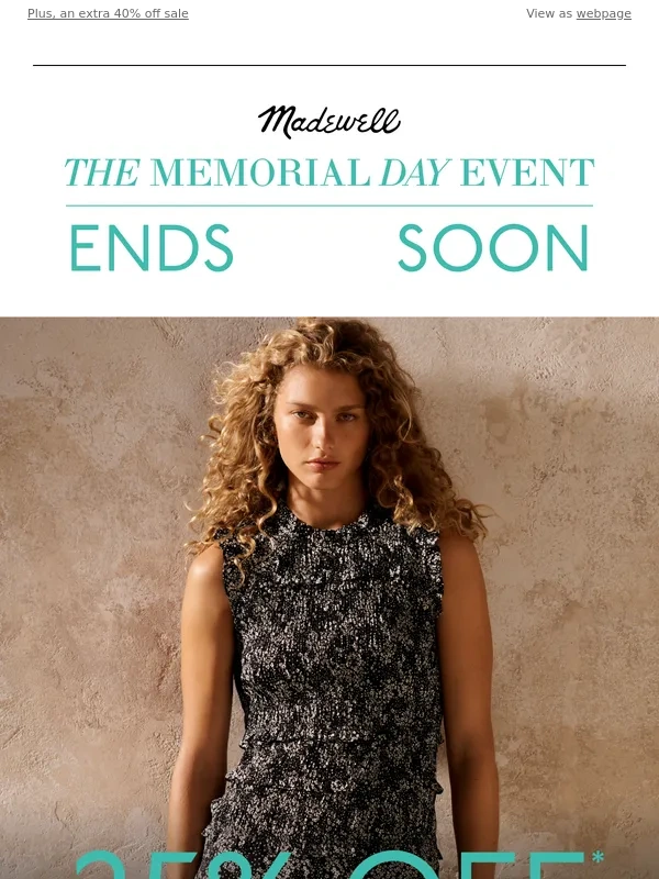 Madewell - ENDS SOON: 25% off Memorial Day Event
