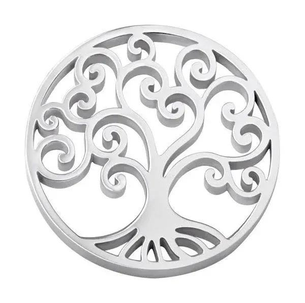 Quiges Stainless Steel Tree of Life Interchangeable Coin Tree of Life