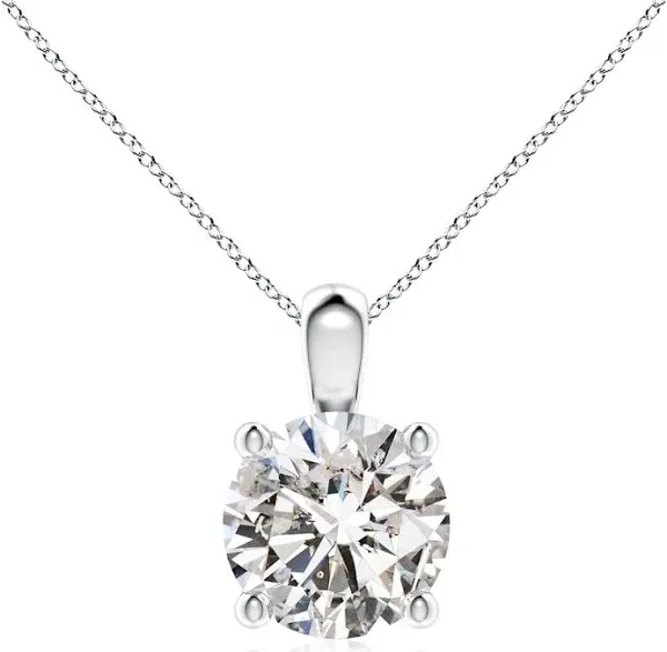 Angara Carat Classic Prong-Set Round Diamond Solitaire Pendant