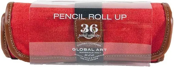 Global Art Canvas Pencil Roll Up Case (Rose)