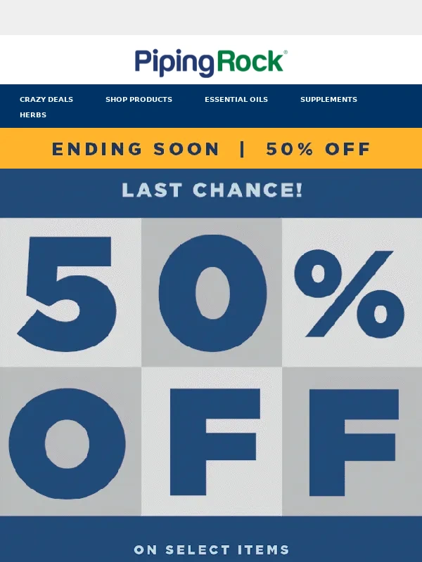 Piping Rock - Last Chance! 50% OFF Ends Soon
