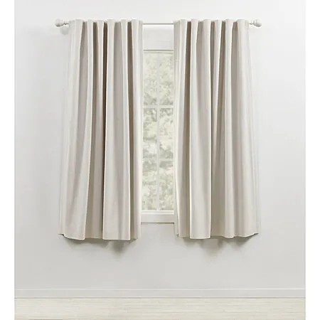Lauren Ralph Lauren Sallie Blackout Heavy Cotton/Linen Blend Opaque Tonal Textured Pocket Curtain (Snowflake, 54 x 63") $50.84 + Free Shipping