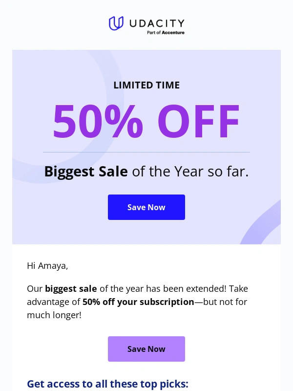 Udacity - 50% OFF Extended ?