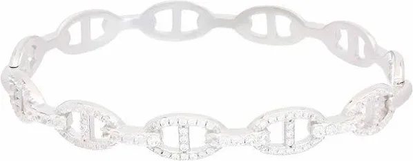 Juvell 18k White Gold Plated Cubic Zirconia Bangle Bracelet
