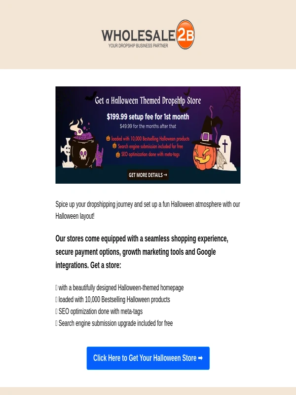 TLC - Get A Halloween-themed Dropship Store ?