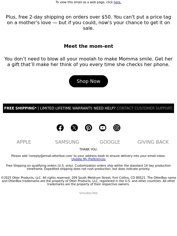 OtterBox - The mother of all Mother’s Day deals